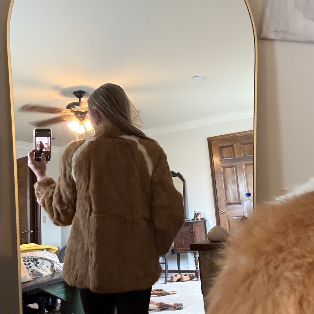 Vintage JACQUES SAINT LAURENT Ginger Rabbit Fur Coat Size M - Picture 3 of 10